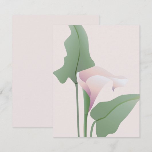 Roze Calla Lily Floral aankondiging (Voorkant / Achterkant)