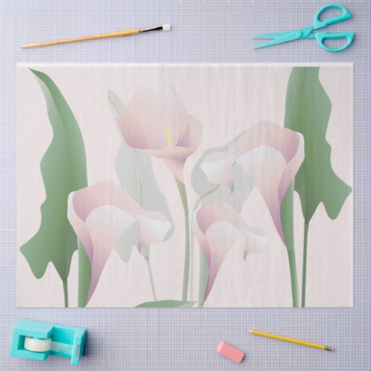 Roze Calla Lily Floral ontkoppeling Tissuepapier (Craft)