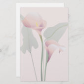 Roze Calla Lily Floral Stationery Briefpapier (Voorkant / Achterkant)