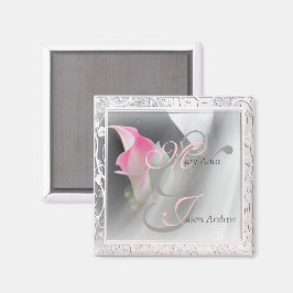 Roze Calla Lily Flourish Lijst Magnet