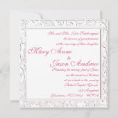 Roze Calla Lily Flourish Lijst Wedding Invitation Kaart (Achterkant)