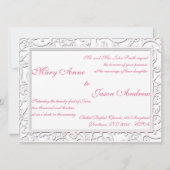 Roze Calla Lily Flourish Lijst Wedding Invitation Kaart (Achterkant)