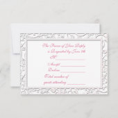 Roze Calla Lily Flourish Lijst Wedding RSVP Kaartje (Achterkant)