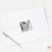 Roze Calla Lily Flourish Lijst Wedding Sticker (Envelop)