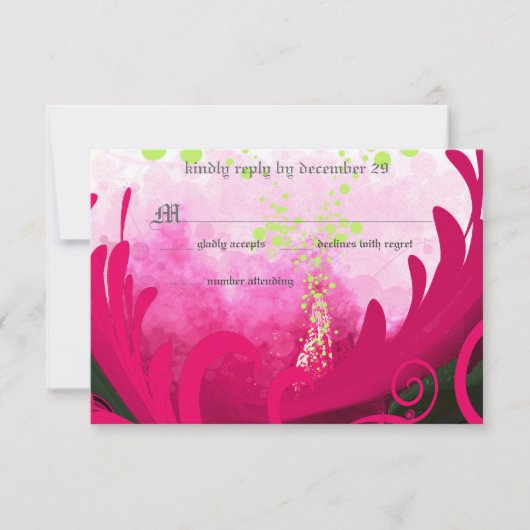 Roze Calla Lily Flower Wedding RSVP (Voorkant)