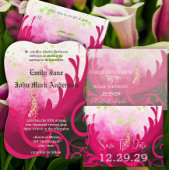 Roze Calla Lily Flower Wedding RSVP Kaartje