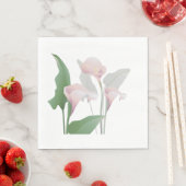 Roze Calla Lily Flowers Paper Napkins Servetten (Insitu)