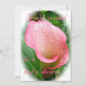 Roze Calla Lily Spathe Baby shower Kaart (Voorkant)