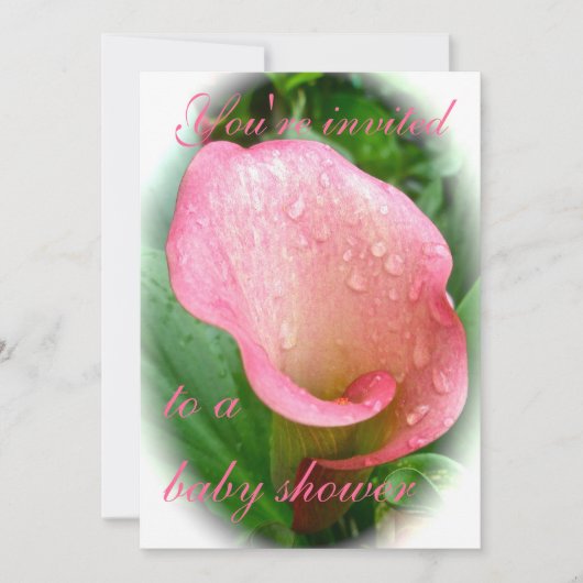 Roze Calla Lily Spathe Baby shower Kaart (Voorkant)