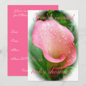 Roze Calla Lily Spathe Baby shower Kaart (Voorkant / Achterkant)
