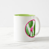 roze Calla Lily Tweekleurige Koffiemok (Voorkant rechts)