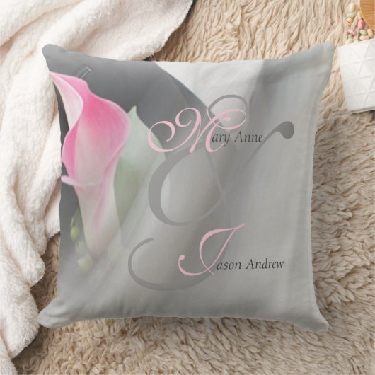 Roze Calla Lily Vourish Wedding Sierkussen (Deken)