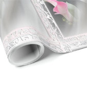 Roze Calla Lily Vourish Wedding Wrapping Paper Cadeaupapier (Rol Hoek)