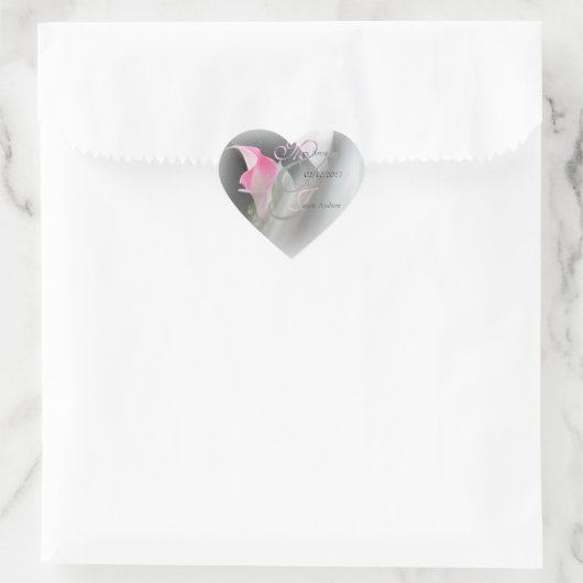 Roze Calla Lily Wedding Sticker (Tas)