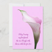 Roze Calla Lily Wedding Uitnodiging (Achterkant)
