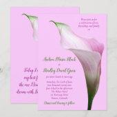 Roze Calla Lily Wedding Uitnodiging (Voorkant / Achterkant)