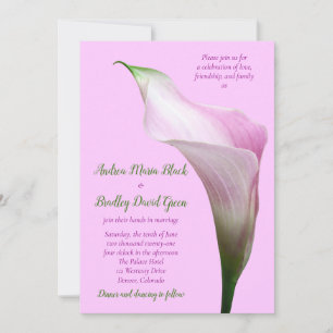 Roze Calla Lily Wedding Uitnodiging