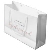Roze Calligrafie Bruidsmeisje Voorstel Cadeautas (Voorkant Gekanteld)
