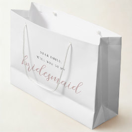 Roze Calligrafie Bruidsmeisje Voorstel Cadeautas