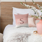 Roze Calligrafie Monogram Kussensloop Kussen