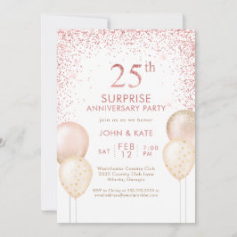 Roze Calligrafie Verrassing 25e Verjaardag Kaart