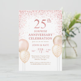 Roze Calligrafie Verrassing 25e Verjaardag Kaart