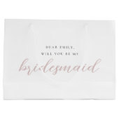 Roze Calligraphy Bruidsmeisje Aanzoek Cadeautas (Achterkant)