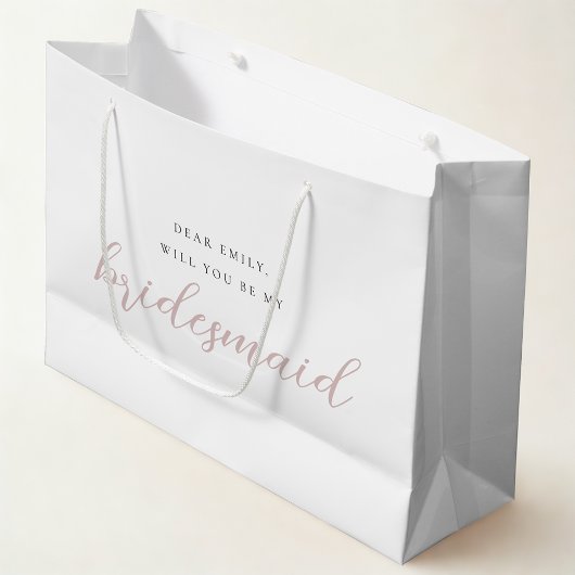 Roze Calligraphy Bruidsmeisje Aanzoek Cadeautas