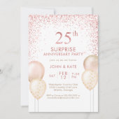 Roze Calligraphy Surprise 25e verjaardag Kaart (Voorkant)