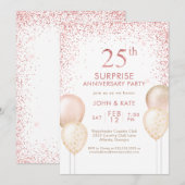 Roze Calligraphy Surprise 25e verjaardag Kaart (Voorkant / Achterkant)