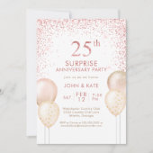 Roze Calligraphy Verrassing 25e Verjaardag Kaart (Voorkant)