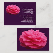 Roze Camelia 3 - Donker Paars Visitekaartje (Voorkant / Achterkant)