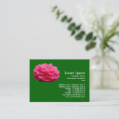 Roze Camelia 3 - Groen gras Visitekaartje (Staand voorkant)