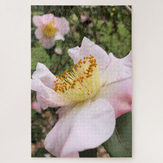 Roze Camelia Bloem Bloemige Puzzel (Verticaal)