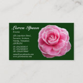 Roze Camelia - Donkergroen 003300 Visitekaartje (Achterkant)