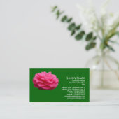 Roze Camelia - Grass Green Visitekaartje (Staand voorkant)