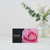 Roze Camelia II - Zwart Visitekaartje (Staand voorkant)