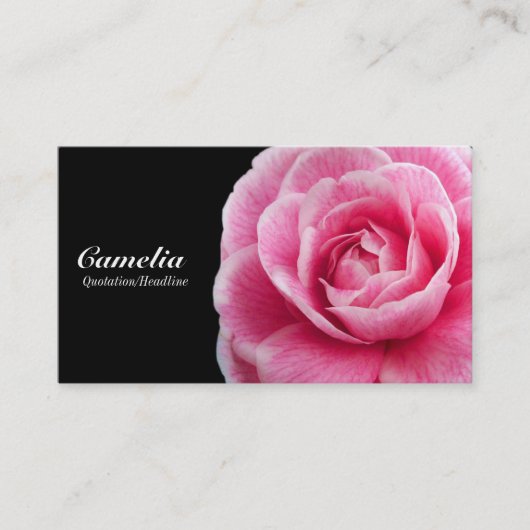 Roze Camelia II - Zwart Visitekaartje (Voorkant)