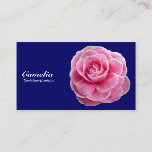 Roze Camelia - Navy Blue 00066 Visitekaartje