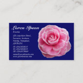 Roze Camelia - Navy Blue 00066 Visitekaartje (Achterkant)