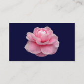 Roze Camelia - Navy Blue Visitekaartje (Achterkant)