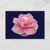 Roze Camelia - Navy Blue Visitekaartje (Achterkant)