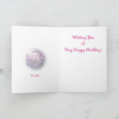 Roze Camelia Verjaardag Kaart (Binnen)