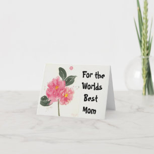 Roze Camelia Worlds Beste Mama Moederdag Kaart