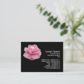 Roze Camelia - zwart Visitekaartje (Staand voorkant)