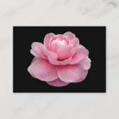 Roze Camelia - zwart Visitekaartje (Achterkant)