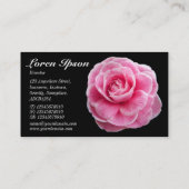 Roze Camelia - Zwart Visitekaartje (Achterkant)