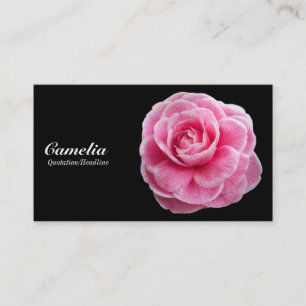 Roze Camelia - Zwart Visitekaartje