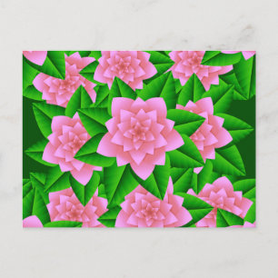 Roze Camelia's en Groene Bladeren Briefkaart