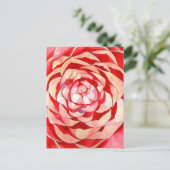 Roze Camellia abstract kunstschilderij Briefkaart (Staand voorkant)